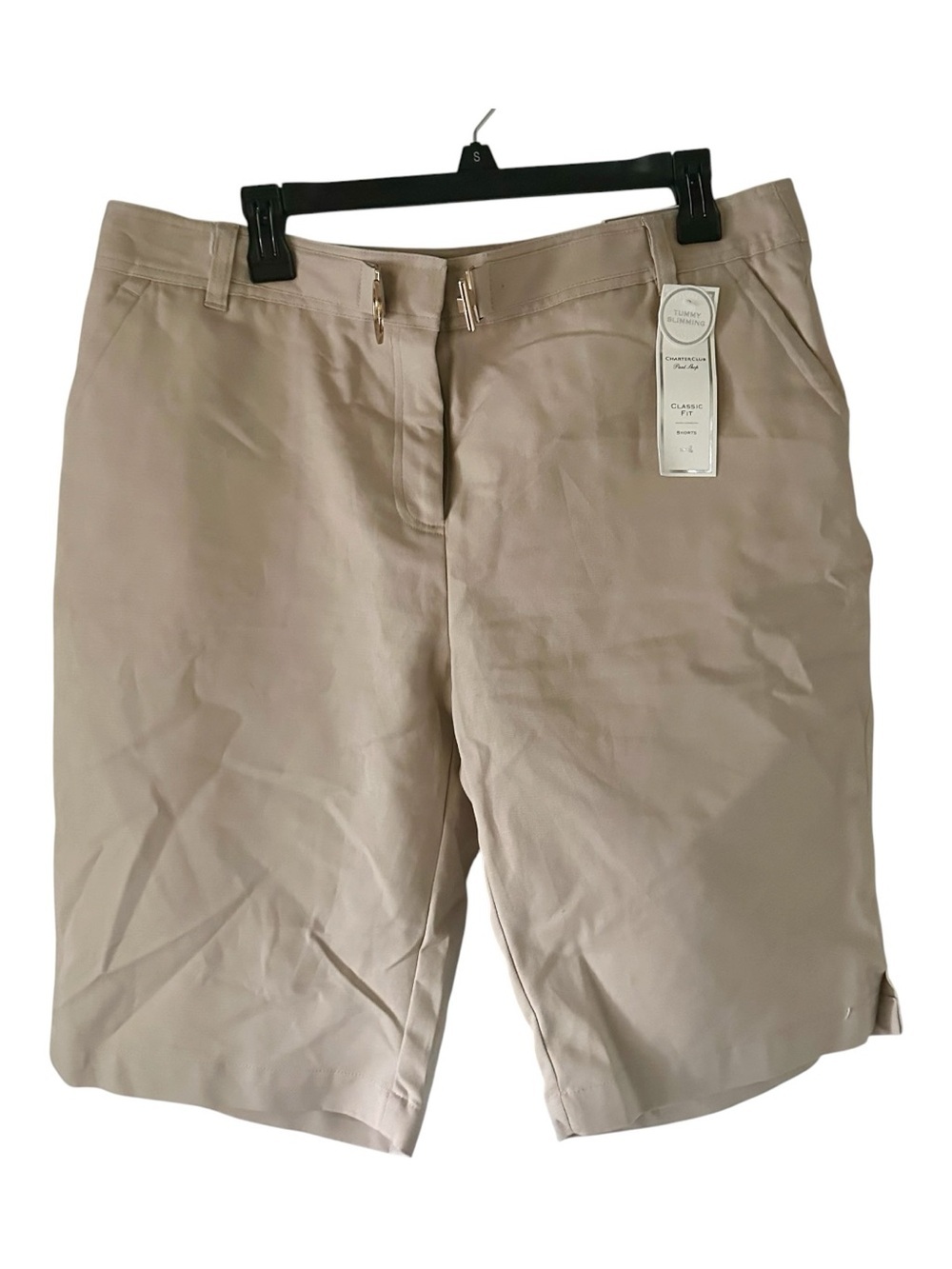 Charter Club Women's Tan Bermuda Shorts Classic Fit Tummy Slimming